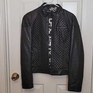 DKNY Leather Moto Jacket sz M